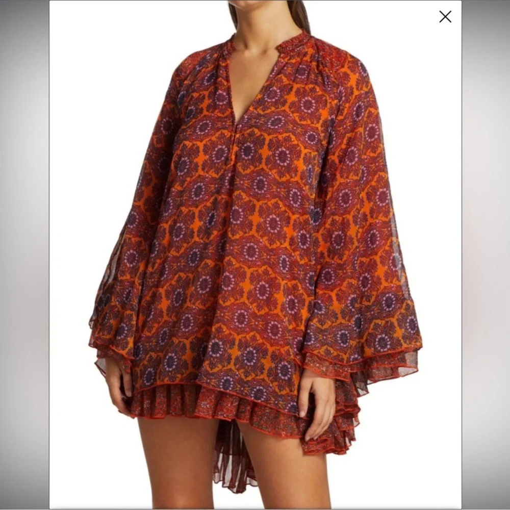 Free People Orange and Purple Tunic - Picture 2 of 9